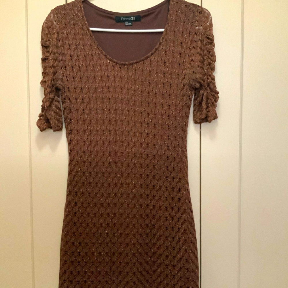 FOREVER21 Crochet Overlay Short sleeve Dress